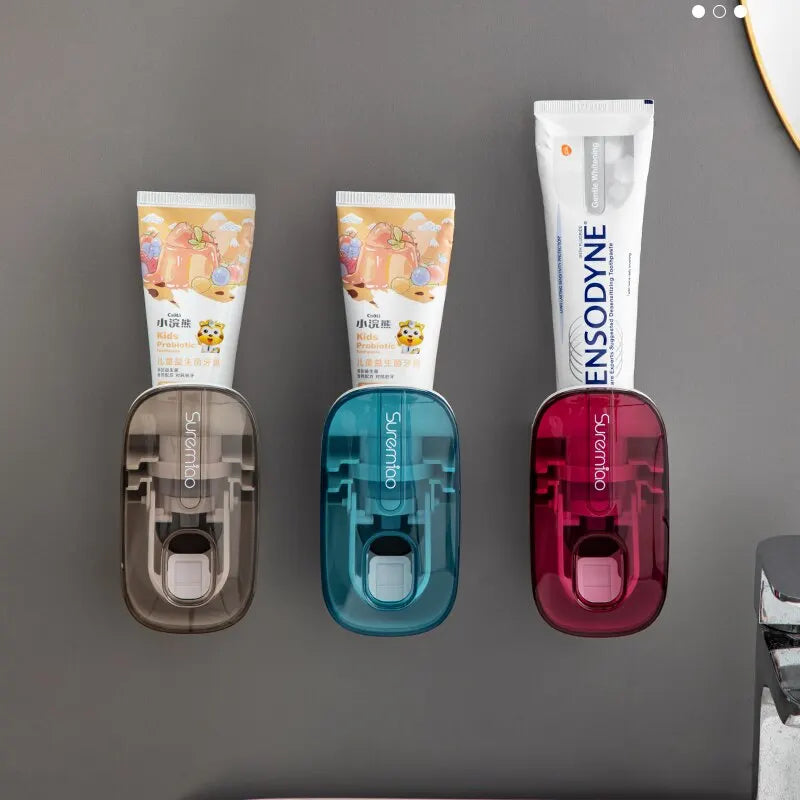 Dispenser di Dentifricio Automatico da Parete con Portaspazzolini