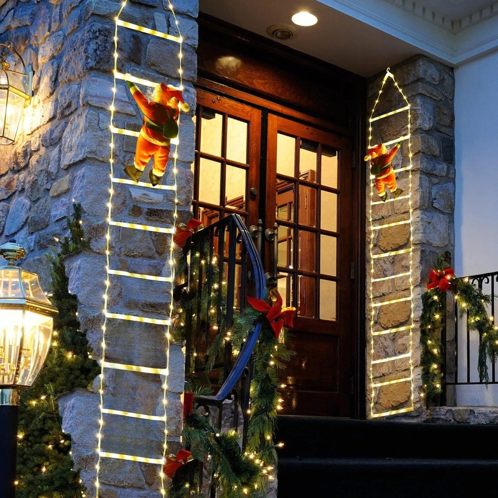 Scaletta Arrampicante di Babbo Natale 3M con LED Caldo e USB