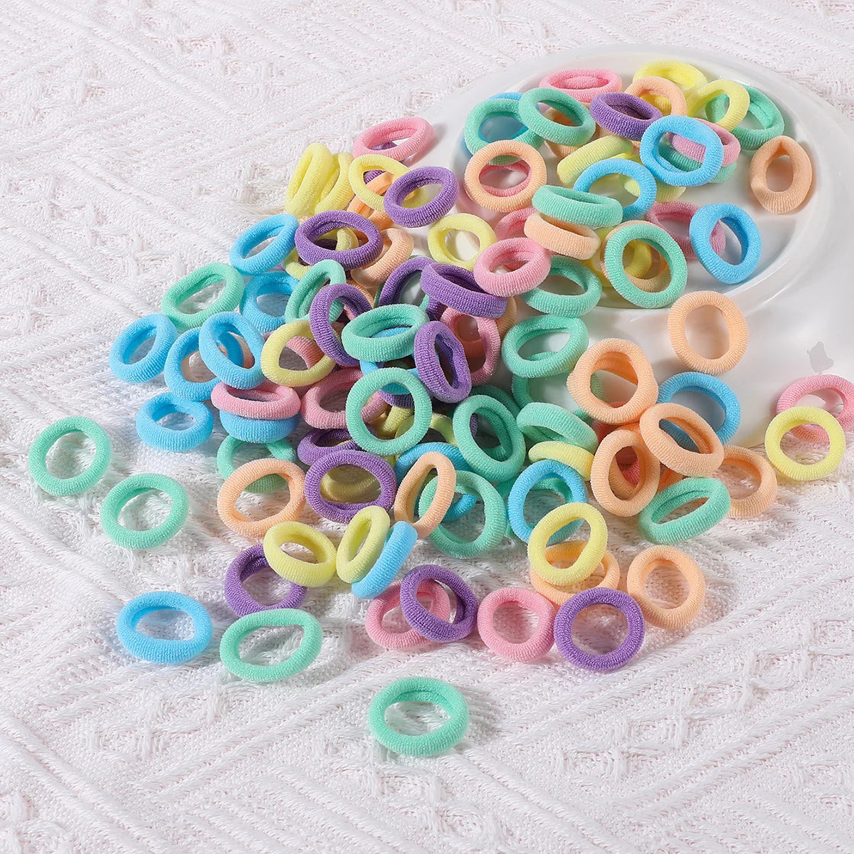 Set 100 Elastici Colorati in Nylon per Bambini – Lega Capelli Morbidi