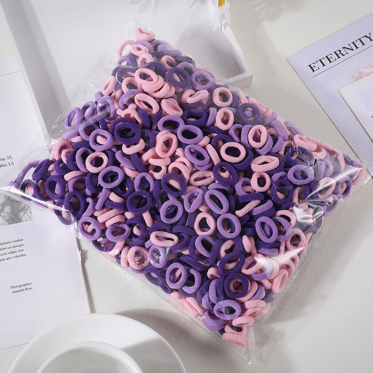 Set 100 Elastici Colorati in Nylon per Bambini – Lega Capelli Morbidi