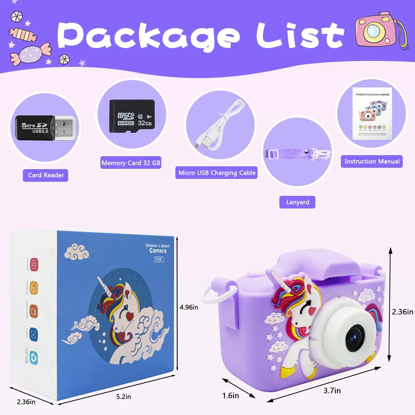 Fotocamera Digitale per Bambini – Giocattolo Educativo con Batteria Ricaricabile