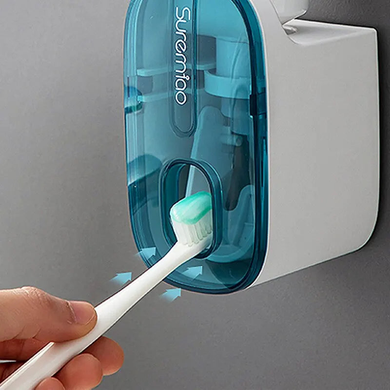 Dispenser di Dentifricio Automatico da Parete con Portaspazzolini