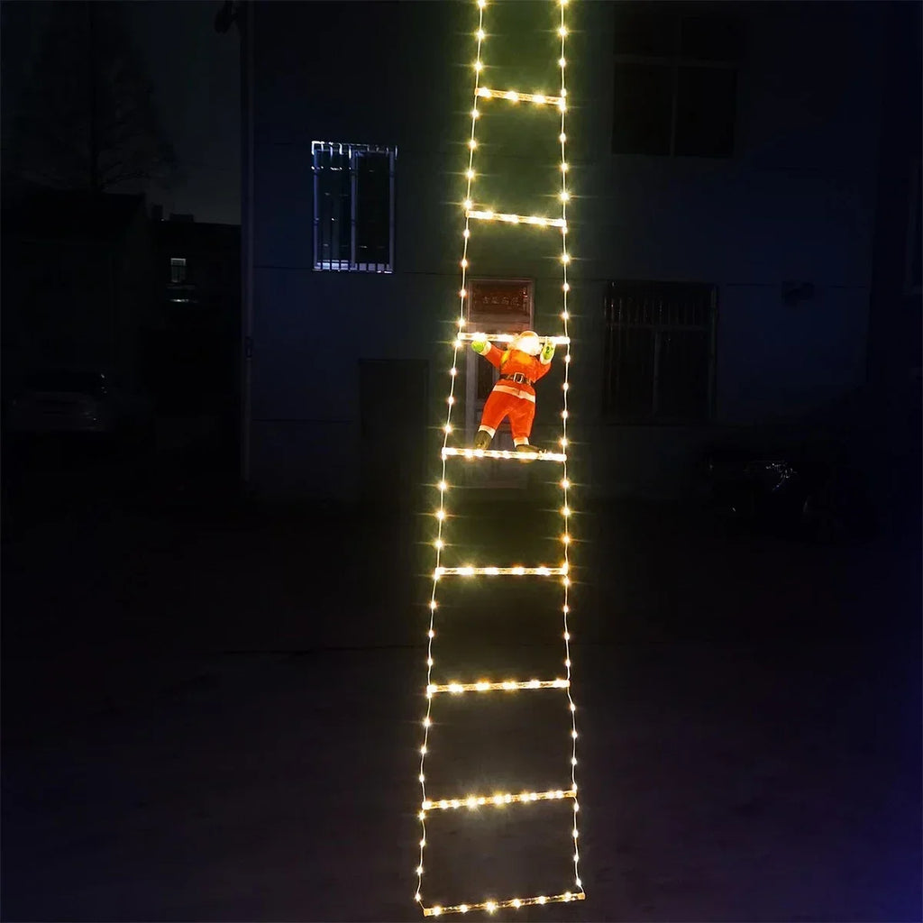 Scaletta Arrampicante di Babbo Natale 3M con LED Caldo e USB