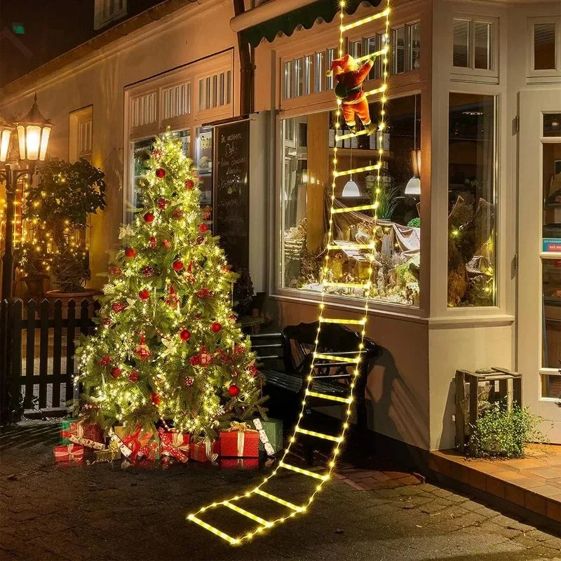 Scaletta Arrampicante di Babbo Natale 3M con LED Caldo e USB