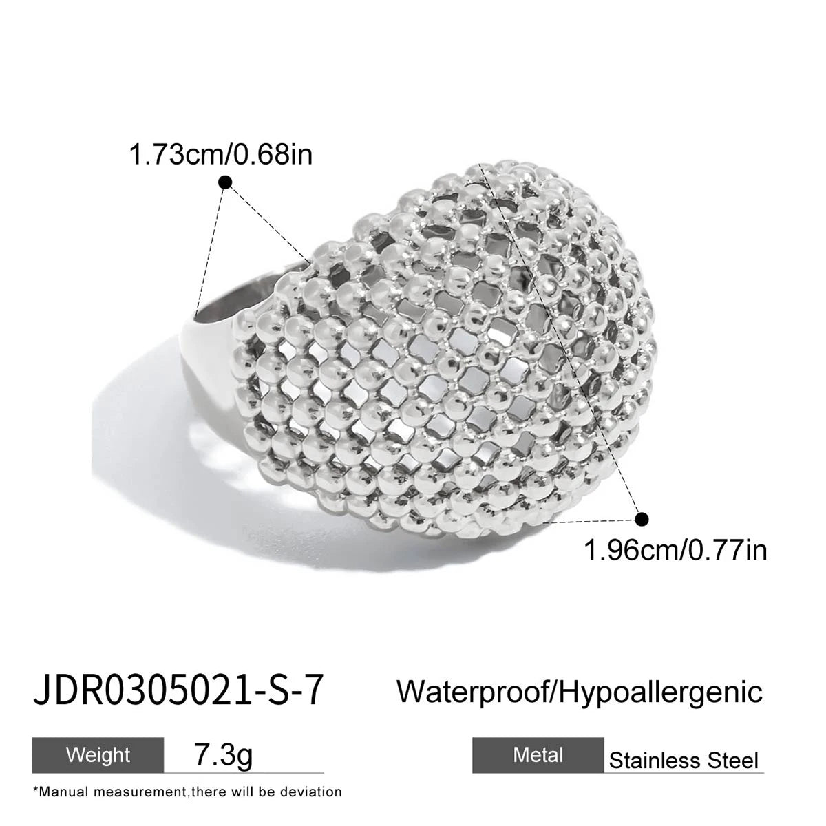 Anello Geometrico in Acciaio Inossidabile Placcato Oro 18K – Stile Elegante da Donna