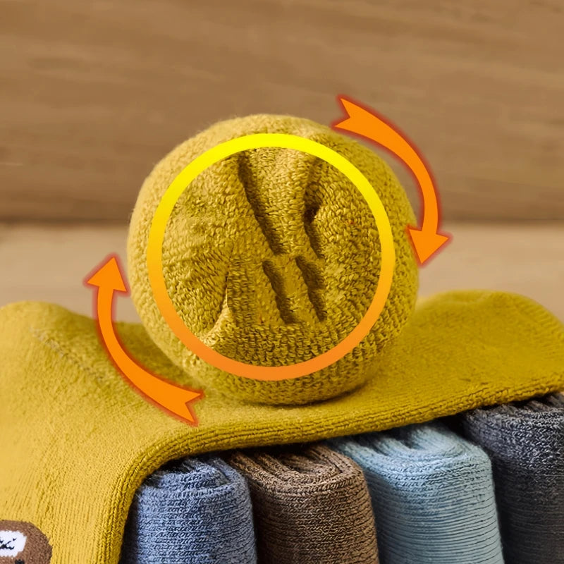 Calzini Morbidi in Peluche per Bambini – Set da 5 Paia Ideale per la Stagione Fredda