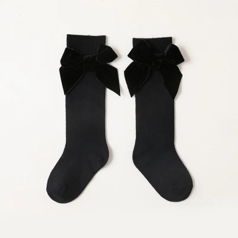 Calzini al Ginocchio con Fiocco per Bambine – Modello Caldo Autunno/Inverno 1-8 Anni