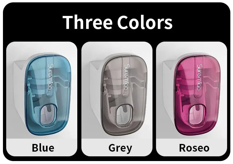 Dispenser di Dentifricio Automatico da Parete con Portaspazzolini